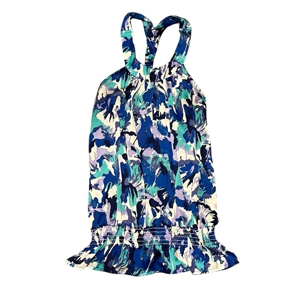 Vintage Wet Seal Printed Colorful Tank Top | Y2K Blue Shirt | Size Medium